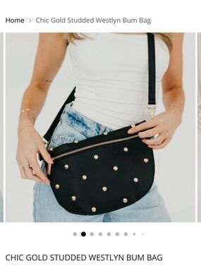 PRETTY SIMPLE STUDDED Bum Bag - Black